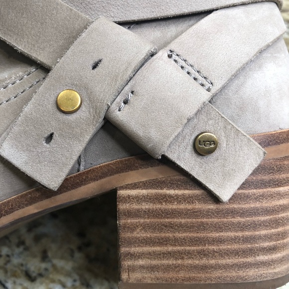 Ugg Australia Elora Leather Almond Toe Ankle Boots Sahara 9.5 - Picture 4 of 9